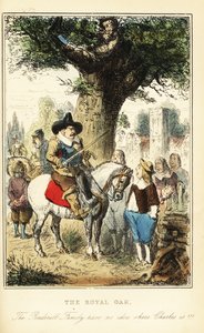 Re Carlo II nascosto su una quercia nel Bosco di Boscobel, dopo la Battaglia di Worcester