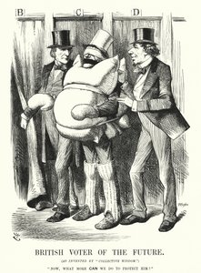 Cartone animato di Punch: Elettore Britannico del Futuro (incisione) da John (after) Tenniel
