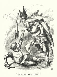 Cartone animato Punch: Chiedi la tua vita! - La sconfitta della Francia nella guerra franco-prussiana da John (after) Tenniel