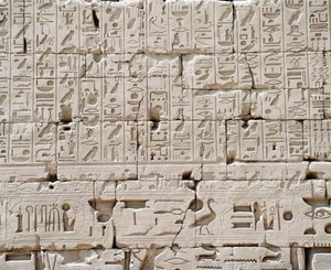 Egitto, Governatorato di Luxor, Karnak, Grande Tempio di Amon, Grande Sala Ipostila, (dettaglio)