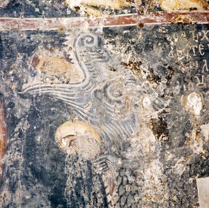 Affresco nella chiesa di Deliana, Creta, Grecia da Walter Charles Mills