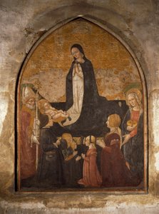 Italia, Milano, Chiesa di Santa Maria delle Grazie, Cappella della Torre, Vergine che adora il Bambino, affresco