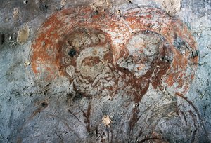 Santi Pietro e Paolo, affresco nella Chiesa di Agios Antonios, Avdou, Creta, Grecia da Walter Charles Mills