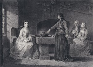 Illustrazione per Il pirata di Sir Walter Scott (incisione)