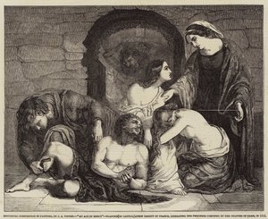 Composizione storica in pittura, Un atto di misericordia, Bianca di Castiglia, Regina Reggente di Francia, che libera i prigionieri confinati dal Capitolo di Parigi, nel 1512 da John Alfred Vintner