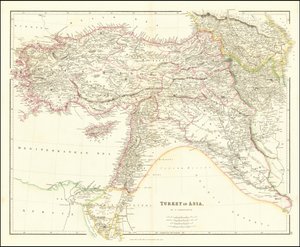 Carta della Turchia in Asia del 1840 di John Arrowsmith