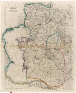 Carta del 1842 del Mar Caspio, del Khivah e dei paesi circostanti di John Arrowsmith