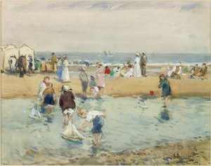 Sulla spiaggia, Whitley Bay da John Atkinson