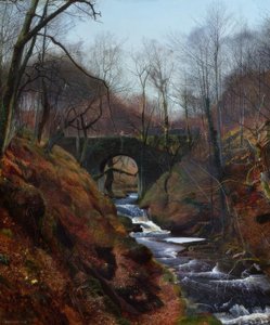 Barden, Ghyll Beck / Dipinto, 1867, di J.A. Grimshaw da John Atkinson Grimshaw