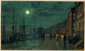 Darsene della città al chiaro di luna da John Atkinson Grimshaw