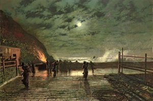 In pericolo (Il bagliore del porto) 1879 da John Atkinson Grimshaw