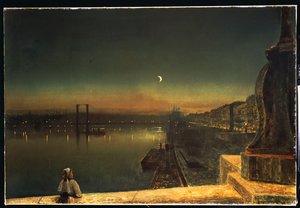 Rouen di notte dal Pont de Pierre, 1878 da John Atkinson Grimshaw