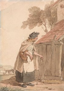 Una vecchia che porta un cesto da John Augustus Atkinson