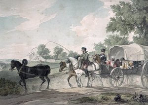 Carro belga che trasporta feriti dal campo dopo la battaglia di Waterloo, 1815 da John Augustus Atkinson