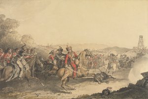 Il marchese di Anglesea ferito mentre guidava una carica di cavalleria pesante alla fine della battaglia di Waterloo