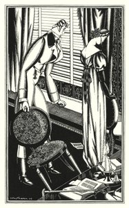 Illustrazione per Don Giovanni di Lord Byron: Don Jose e la sua signora litigano, perché? da John Austen