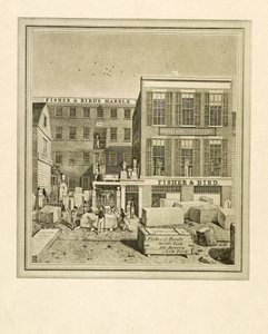 Cortile di marmo di Fisher & Bird, pub. 1836 (incisione) da John Baker