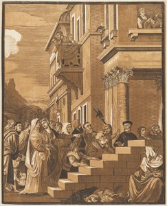 Presentazione della Vergine al Tempio (Pannello centrale) da John Baptist Jackson after Titian