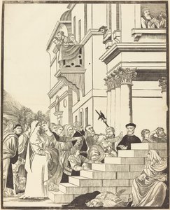 Presentazione della Vergine al Tempio (centro) da John Baptist Jackson after Titian