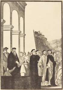 Presentazione della Vergine al Tempio [lastra sinistra] da John Baptist Jackson after Titian