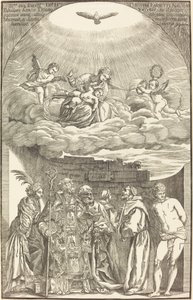 La Vergine tra le Nuvole e Sei Santi da John Baptist Jackson after Titian