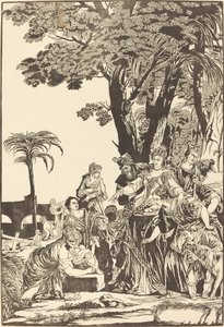 Il ritrovamento di Mosè da John Baptist Jackson after Veronese