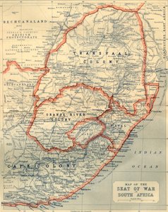 Mappa del teatro di guerra in Sudafrica, 1901
