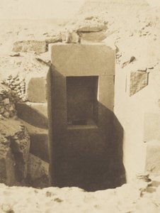 Piramidi di Giza, lavori di M. Mariette, porta di granito scoperta a sinistra della Sfinge da John Beasly Greene