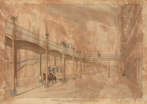 Ferrovia sopraelevata, Broadway, New York, 1861