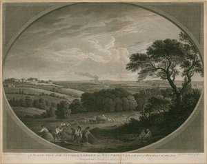 Vista nord delle città di Londra e Westminster con parte di Highgate