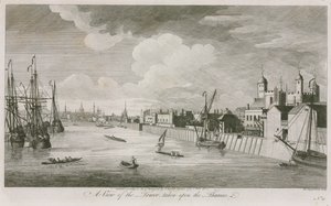 Una vista della Torre di Londra presa sul fiume Tamigi da John Boydell