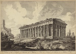 Veduta del Tempio di Teseo, Atene, Grecia (incisione)
