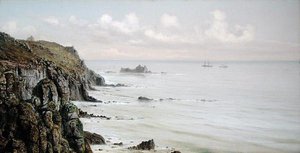 Una costa rocciosa da John Brett