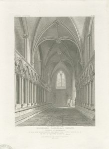 Interno della Cattedrale di Lichfield - Vestibolo della Sala Capitolare (incisione) da John Britton