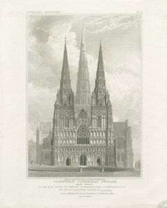 Cattedrale di Lichfield - Facciata Ovest da John Britton