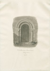 Chiesa di Alrewas - Porta Nord: disegno a seppia
