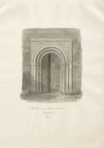 Chiesa di Alrewas - Portale Ovest (disegno a seppia)