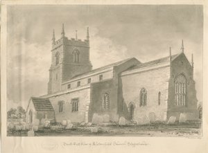 Chiesa di Alstonfield: disegno a seppia, 1839