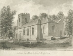Chiesa di Barlaston: disegno a seppia, 1844 da John Buckler