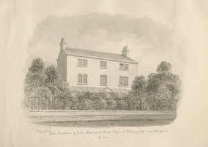 Villaggio di Baswich - casa di John Stevenson Salt, Esq. (disegno a seppia) da John Buckler