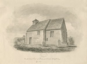 Chiesa di Bednall: disegno a seppia, 1841 da John Buckler