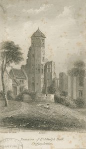 Biddulph Hall (vecchio) (incisione su acciaio) da John Buckler