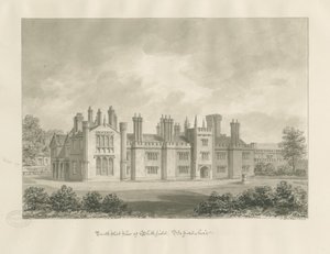 Blithfield Hall: disegno a seppia, 1823