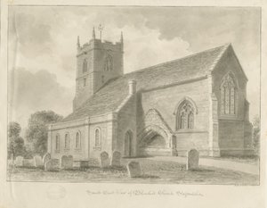 Chiesa di Blymhill: disegno a seppia da John Buckler