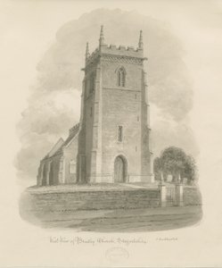 Chiesa di Bradley: disegno a seppia da John Buckler