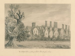 Buckinghamshire - Chenies Hall: disegno a seppia, 1824 da John Buckler