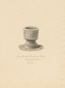 Buckinghamshire - Chiesa di Drayton Beauchamp: disegno a seppia, 1838