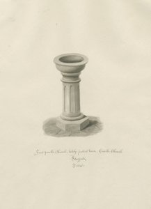 Chiesa del Castello - Fonte battesimale nella Chiesa: disegno a seppia