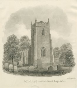Chiesa di Caverswall (disegno a seppia)