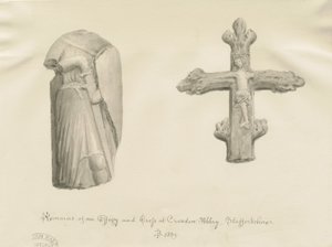 Croxden - Antichità: disegno a seppia da John Buckler